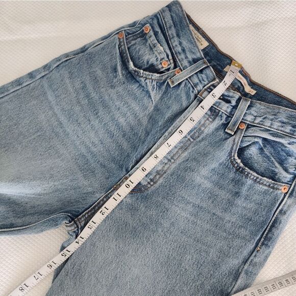 Levi's RIBCAGE Split Flare Classic Blue Denim Jeans - Picture 9 of 14